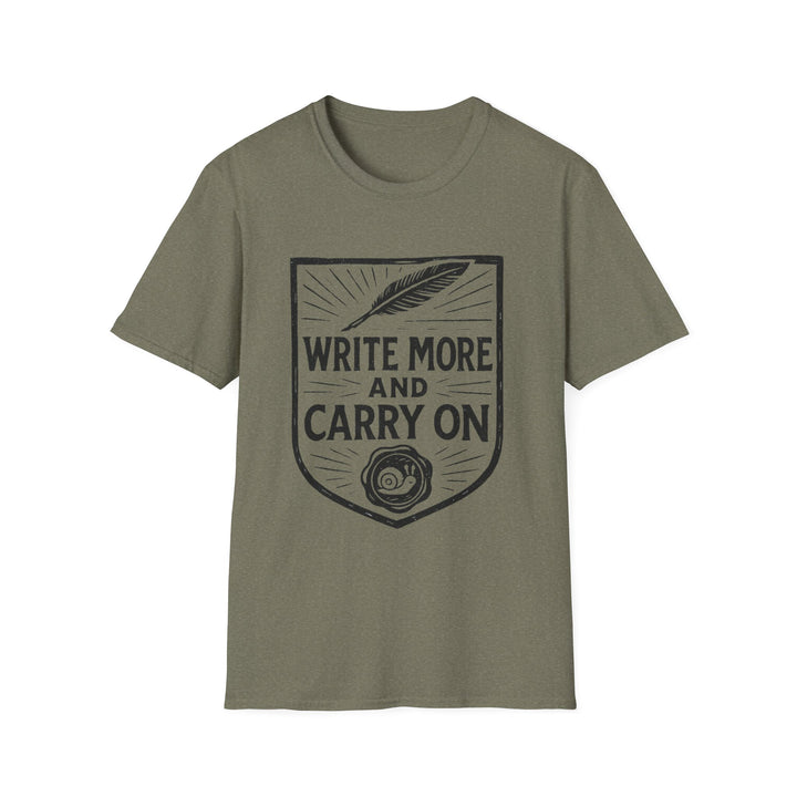 Write More and Carry On T-Shirt-LetterSeals.com