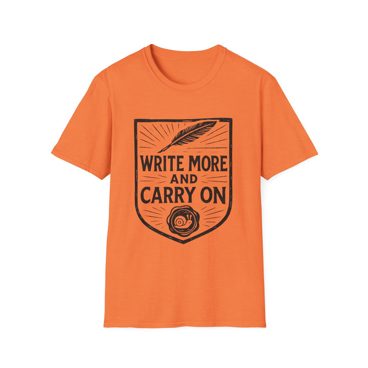 Write More and Carry On T-Shirt-LetterSeals.com