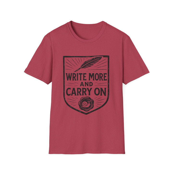 Write More and Carry On T-Shirt-LetterSeals.com