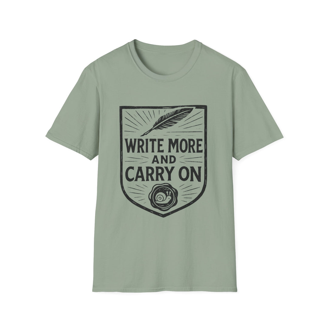 Write More and Carry On T-Shirt-LetterSeals.com