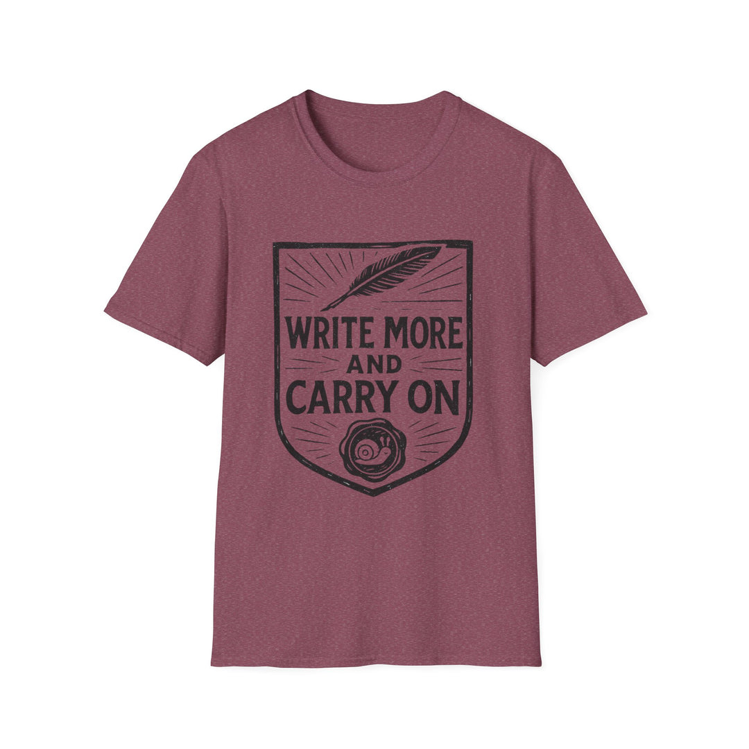Write More and Carry On T-Shirt-LetterSeals.com