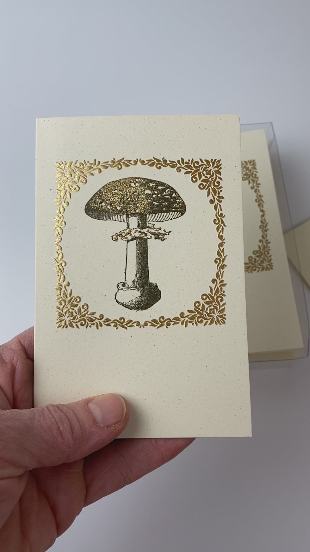 Mushroom Letterpress Foiled Italian Notecards | 6 Designs | Rossi 1931
